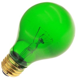 Specialty/Novelty 15A19/TG, 15 Watt, 130 Volt, Medium Base, Transparent Green Light Bulb