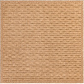 Unique Loom Outdoor Border Collection Area Rug - Checkered (7' 10" Square Light Brown)