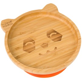 bamboo bamboo ® Baby and Toddler Suction Plate for Feeding and Weaning | Bamboo Plate with Secure Suction | Suction Plates for Babies from 6 Months (Orange, Panda)