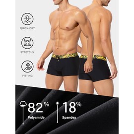 Arjen Kroos Men's Swim Trunk Bathing Swimwear Quick Dry Swim Brief Square Leg Board Shorts Black