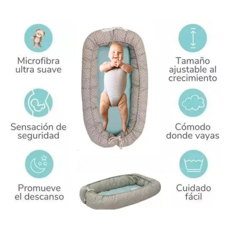 CHIQUMUNDO Nido Colecho Para Bebe Seguro, Portátil, Ajustable Y Cómodo
