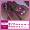 Hot Pink Press on Toenails Rhinestone Toe nail press ons