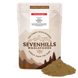 Sevenhills Wholefoods Bio 7 Mushroom Powder Mix 500 g, Reishi, Chaga, Shiitake, Maitake, Lion Mane, Cordyceps & Tremella
