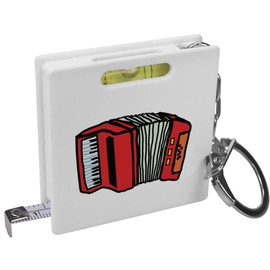 Azeeda 'Red Accordion' Keyring Tape Measure/Spirit Level Tool (KM00038485)