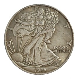 MOZART Replica Artistic Hobo Nickel 1906 Walking Lady Liberty Antique American Cupronickel Dollar Commemorative Coin Antique Good Luck Token Decorations Lucky Coin Rare Coin