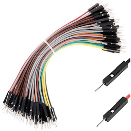 Hellotronics Breadboard Jumper Wires 22AWG Male to Male 120-Pack More Red and Black Jumpers 6'' Length Square Head 0.1'' 10 Colors for Raspberry Pi (15CM, M/M)