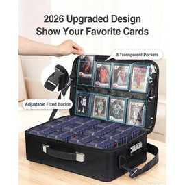 Luxtude Trading Card Storage Box w/Adjustable Dividers, Card Carrying Case