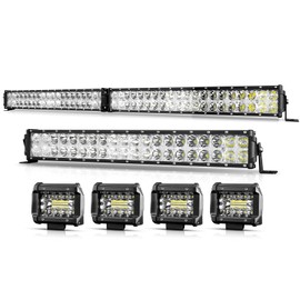 Autofeel LED Light Bar 42 Inch + 22 Inch + 4PCS 4 Inch 28000LM 6000K Light Bar Kit with DRL Function Flood Spotlight Combo Offroad Driving Light for Pickup SUV ATV UTV