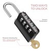 LOFICOPER Outdoor Combination Padlock, 4 Digit Combination Lock with Key,