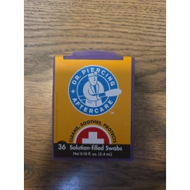 DR. PIERCING AFTERCARE Swabs - Saline Solution for Piercings - Earring Nose Belly Ear Piercing Clean...