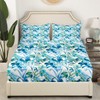 Spring Green Leaves Bed Sheet Set Twin,Tropical Palm Leaves Botanical