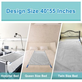 YEARSTAR All-Purpose 55 x 40" Transfer Blanket with 22 Handles Positioning Bed Pad Bed Transfer Boards(Washable & Reusable) for Turning, Lifting & Repositioning Moving