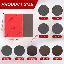 Sanding Sponges, 27-Piece Sanding Sponges Set, 180-3000 Grit, Flexible Wet/Dry Sandpaper, Sanding Pads, Hand Sanding Blocks for Drywall, Wood, Furniture, Metal, Polishing, Car Body Repair