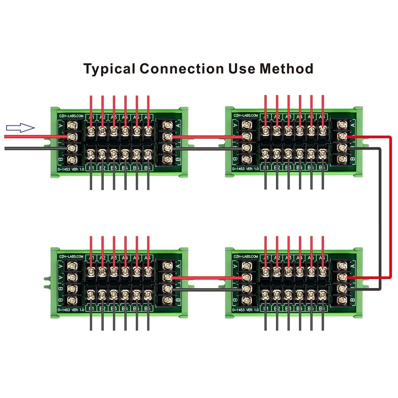 Barrier Terminal Block Power Distribution Module (2x6 Position, Screw Mount)