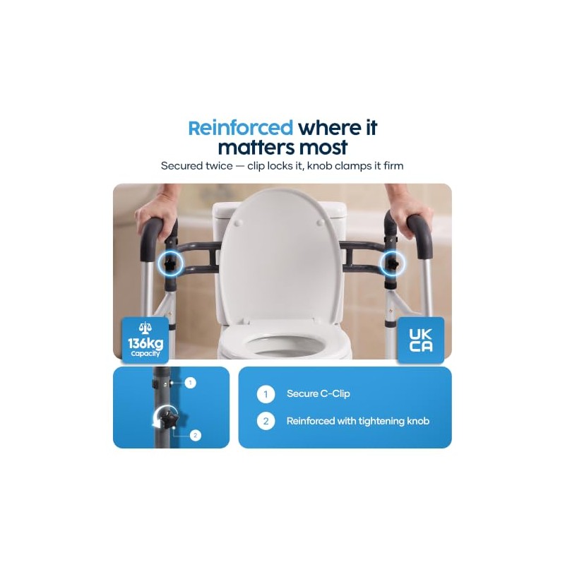 Eazy Advance Toilet Frame for Elderly & Disabled, Height Adjustable