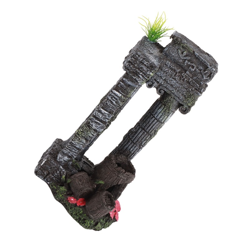 Aquarium Decoration Roman Columns Simulation Reusable Resin Fish Tank Landscape