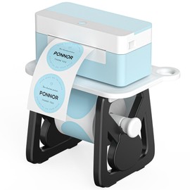 PONNOR Label Holder for Rolls and Fanfold Labels, Thermal Sticker Holder for Desktop Printer, Fragile Stickers for Shipping, Label Stand Accessory Supplies for Home, DIY, Office, Small Business(Black)