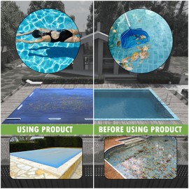ShadeMart Custom Size 8' x 51' Premium Rectangle Blue Winter Swimming Pool Cover Tarp Safety Heavy Duty, Waterproof, UV Resistant (Cover Size:12' x 55' / 4 ft.Overlap)