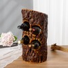 THY COLLECTIBLES Natural Handcarved Tree Stump Wood Wine Bottle Holder