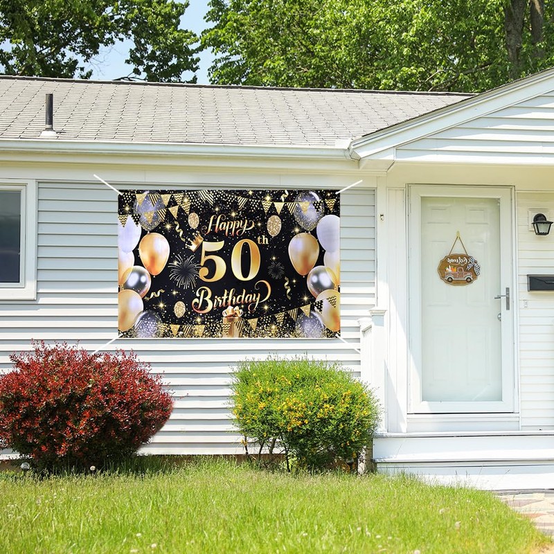 ANOMM 50 Anni Striscione di Compleanno, Compleanno Decorazioni-180 * 110