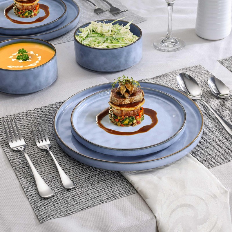 LIANYU 18 Pcs Dinnerware Sets for 6, Plates and Bowls