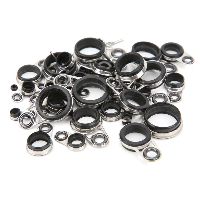 37Pcs Fishing Rod Guides Top Tip Ring Telescopic Surf Casting