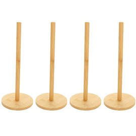 MUXHEL 4 Pcs Wood Paper Towel Holder, 4.5" × 11.2" Wooden Paper Towel Holder Stand, Non-Slip Countertop Standing Paper Roll Holder for Kitchen Countertop and Table