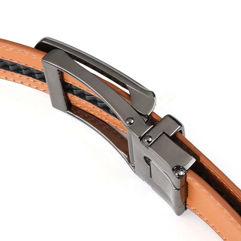 VRLEGEND Men's Leather Belt, Business Men's Belt, Auto Belt, Click
