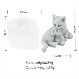 Grainrain 3D Handmade Candle Molds Candle Making Mould Animal Silicone Soap Mold Cat (SXY230)