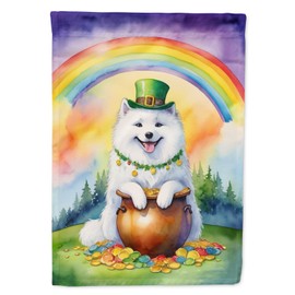 Caroline's Treasures DAC5604GF Samoyed St Patrick's Day Garden Flag Mailbox Flag Decorative Yard Flag Banner Outside Patio Artwork Yard Flower Beds, Garden Size, Multicolor