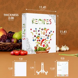 Recipe Book for Own Recipes, Recipe Book Binder, Blank Recipe Book, Recipe Notebook, Blank Recipe Book for Own Recipes, Recipe Binder with Plastic Sleeves, Recipe Organizer, Acrylic Book Stand