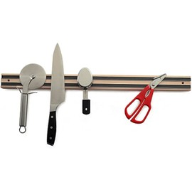 TrueCraftware-24” Magnetic Wooden Knife Tool Bar with Two Magnetic Strips- Multi-Purpose Functionality as a Knife Holder Knife Strip Magnetic Tool Organizer Magnetic Knife Holder for Wall