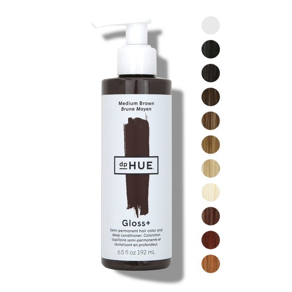 dpHUE Gloss+ Medium Brown Semi-Permanent Hair Color & Conditioner, 6.5