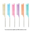 Peine Profesional Cola De Metal, Resistente Calor, Varios Colores (CREMA)