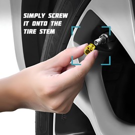 HZEL 8PCS Car Tire Valve Stem Cap, Skull Style Vehicle Tyre Valve Dust Cover with Antirust Copper Core, Dustproof Auto Wheel Air Covers Accessories, Universal for Truck Motorcycle Bike (Skull A/Gold)