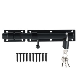 Alise Barrel Bolt Latch, Slide Bolt Latch, Heavy Solid 304 Stainless Steel Slide Lock for Fence/Wooden/Barn Door/Interior/Outdoor,Matte Black(10inch-1Pack)