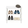 Furinno Turn-N-Tube 23-Inch 3-Tier Freestanding Shoe Rack Storage Organizer, White/White