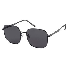 JOOX Large Square Sunglasses for Men and Women, UV400 Protection and Trendy Metal Frame, black/grey