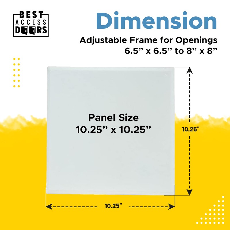 Best 6.5” x 8” Magnetic Wall Access Panel with Adjustable