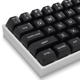 GMKWTL XVX Black Translucent Keycaps, Double Shot PBT Keycaps, SA Profile Key caps 100 Percent 142 Keys Compatible with Gateron Cherry MX Switches Mechanical Keyboard