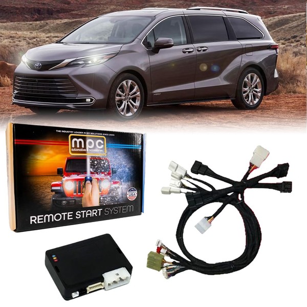 MPC Remote Starter for 2021-2022 Toyota Sienna Hybrid Push-to-Start | Plugin T-Harness - Factory Remote Activated - Press 3X to Start - Custom Firmware Preloaded - USA Tech Support