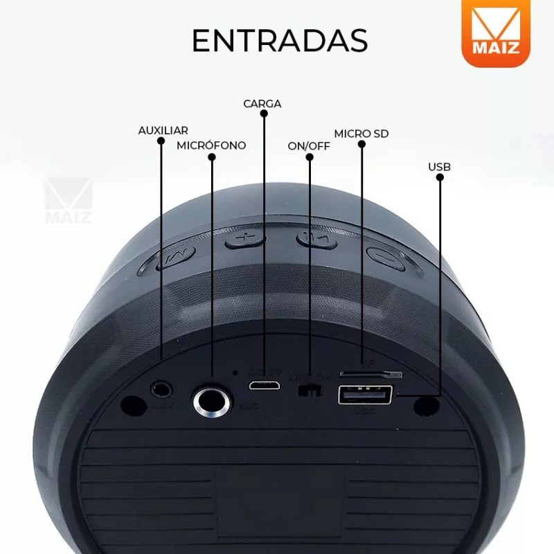 Maíz 5pzs Bocina Bluetooth Radio Inalambrica Portatil Recargable