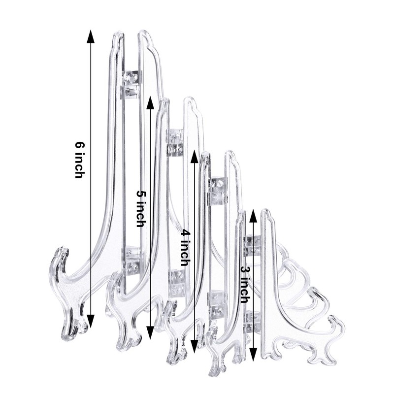 Boao 24 Pieces 3/4/5/6 Inch Plastic Easel Plate Holders to