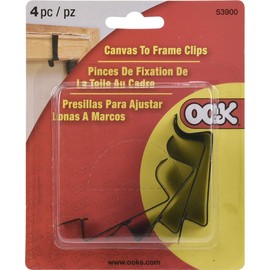 OOK 53900 Canvas Frame Clips and Picture Frame Clips, Steel, Black Finish, 35lb (4 Piece)