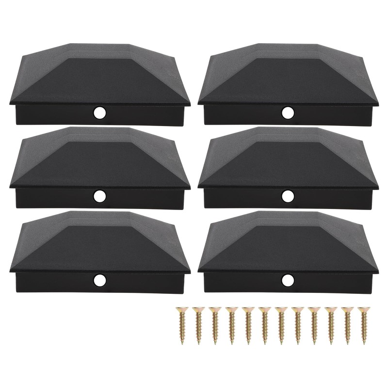 6 Pcs 4x4 Wood Fence Post Caps (3.5inx3.5in), PNXKTXO Black