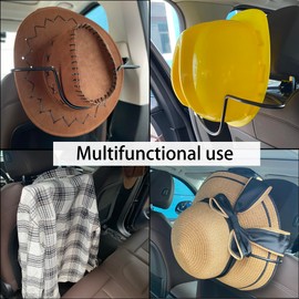 Keyiduid Cowboy Hat Holder Rack for Truck, Car Clothes Hanger Bar Coat Hanger Hard Hat Holder for Truck Seat, Cowboy Hat Rack for Truck, Car Cowboy Hat Holder, Car Accessories, Pack 2 (2)