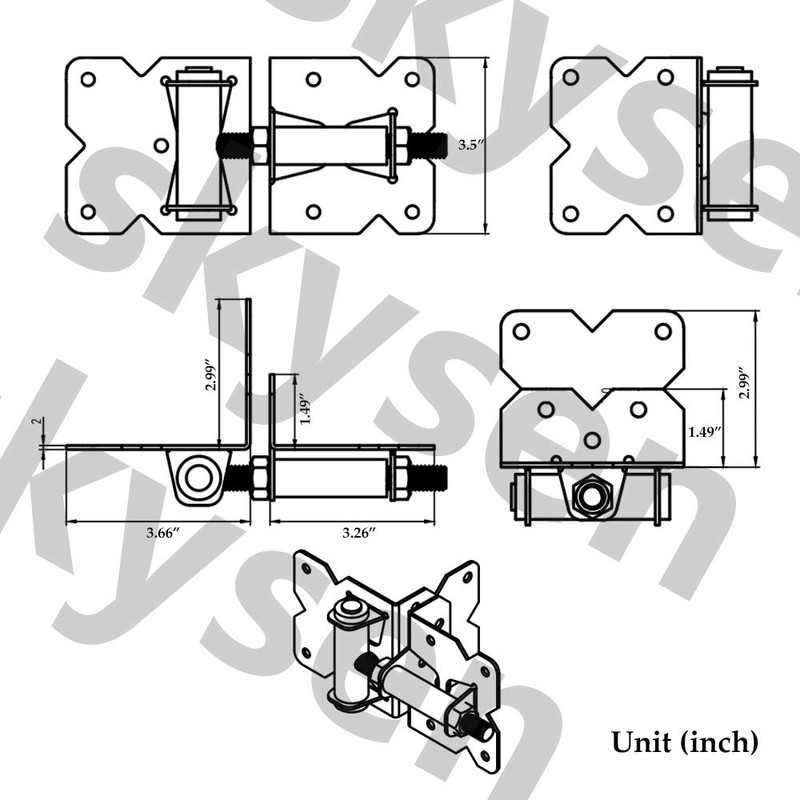 skysen Carbon Steel Vinyl Wood Fence Self Closing Gate Hinges