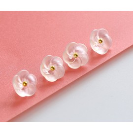 GANSSIA Flower Buttons for Sewing 15/32 inch (11.5mm) Translucent Blouse Button Craft Scrapbooking Pink White Mix Pack of 30pcs