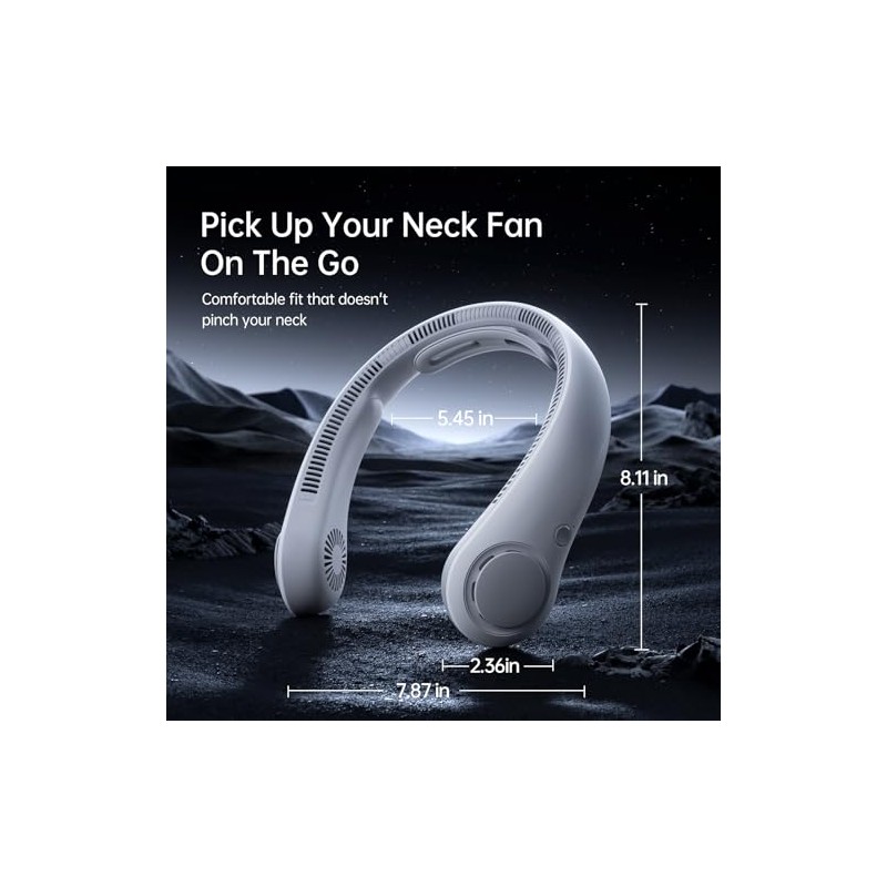 JISULIFE Portable Neck Fan - Hands-Free Bladeless Cooling Device