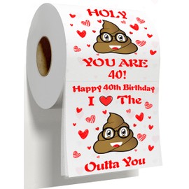 40th Birthday Decorations or Gifts for Women, Men, Him & Her, 40th Birthday Party Favors, Toilet Paper